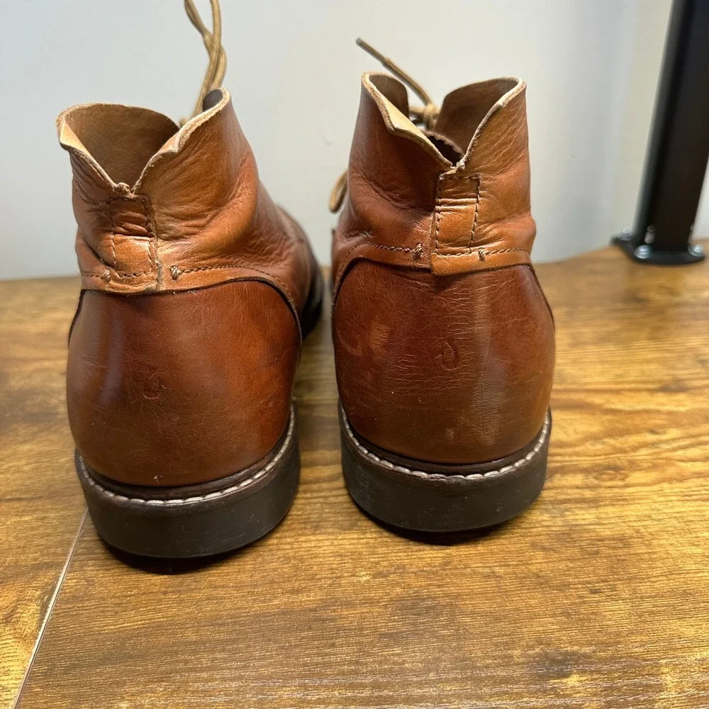 OluKai Mens Leather Chukka‎ Boots 10 Pahoa Ginger Brown Cap Toe Lace Up Shoes